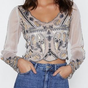 NEVER WORN! Jewel Embellished Top